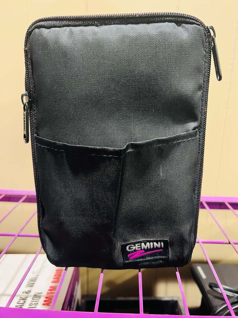 GEMINI - Black 15 CD Hard Storage Carrying Bag Zipper Front Pouch VTG 1990s NICE